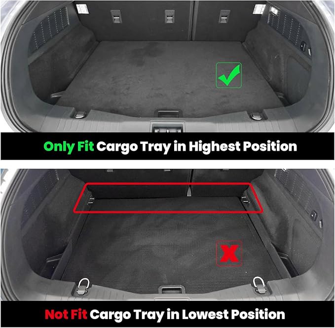 LASFIT Trunk Mat for Ford Mustang Mach-E 2021-2025 2026 (Trunk Base Upper Position) TPE All Weather Custom Fit Cargo Liner