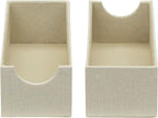 Household Essentials 2-Pack of Drawer Organizers, Sturdy Chipboard With Soft Polyester Cover, Cream Linen