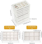 ProCase Earring Holder Organizer Jewelry Box with 10 Drawers, Acrylic Clear Earring Case with Adjustable Velvet Trays for Wom