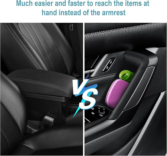 CDEFG 4Pcs for 2025 2026 Mazda CX-50 Center Console Organizer Tray Door Handle Pockets Trash Can Storage Box for 2023 2024 2025 2026 Mazda CX-50 Accessories 4-Doors Trash Bin Storage Case TPE Material