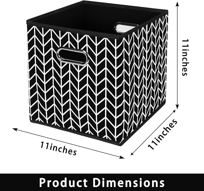 Fabric storage bins Cubes, Fabric Cube Organizer with Handle, Foldable Cube Bins for Cloth or Accessary Storage, 11x11x11, Se