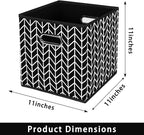 Fabric storage bins Cubes, Fabric Cube Organizer with Handle, Foldable Cube Bins for Cloth or Accessary Storage, 11x11x11, Se
