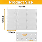 Pegboard Smith Metal Pegboard Panels 12" x 24", 3 Pack Grey Wall Mounted Tool Organizer Boards, Heavy Duty Tool Storage Peg B