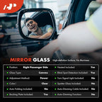 A-Premium Right Passenger Side Heated Mirror Glass with Backing Plate - Compatible with Mercedes-Benz C300, C400, C43 AMG, C450 AMG, C63 AMG - Exterior Side View Convex Mirror w/Blind Spot Detection