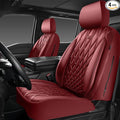 CAR PASS Piping Luxury Faux PU Leather Two Front Car Seat Covers, Waterproof Anti Slip Premium Automotive Seat Covers,Univers