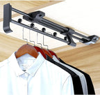 Pull Out Clothes Rail Extendable Pull Out Closet Rod - Wardrobe Pull-Out Trousers Rack, Extendable 25-45Cm Drawer Closet Clot