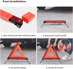 aikko Safety Triangle Kit Road Emergency Warning Reflector Roadside Reflective Early Warning Sign, Foldable 3 Pack of Emergen