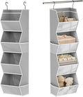 Hanging Closet Organizer 4 Shelf Collapsible Bedroom Closet Organizers and Storage Hanging with Mesh Pockets for Clothes, Fab