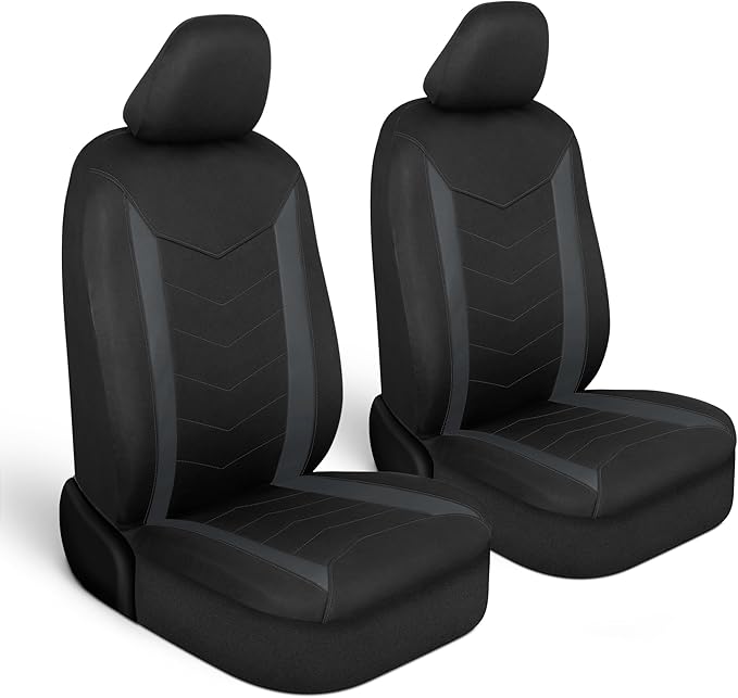 Motor Trend SpillGuard 2 Charcoal Gray Seat Covers for Cars & Seat Covers for Trucks - Neoprene Waterproof Car Seat Covers Fr