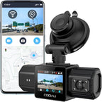 COOAU Dual Dash Cam 2.5K+1080P, Dash Cam Front and Inside, Built-in GPS and WI-FI, Dash Camera for Cars, Perfect for Uber and
