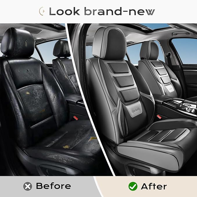 Coverado Car Seat Covers, Front Covers for Cars, Car Seat Cover Front Seats, Automotive Seat Cover, Waterproof, Leather Car S