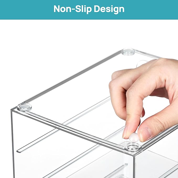 Vtopmart Acrylic Organizer with 8 Drawers, Desk Organizers and Accessories, Clear Makeup Organization, Dustproof Storage Draw