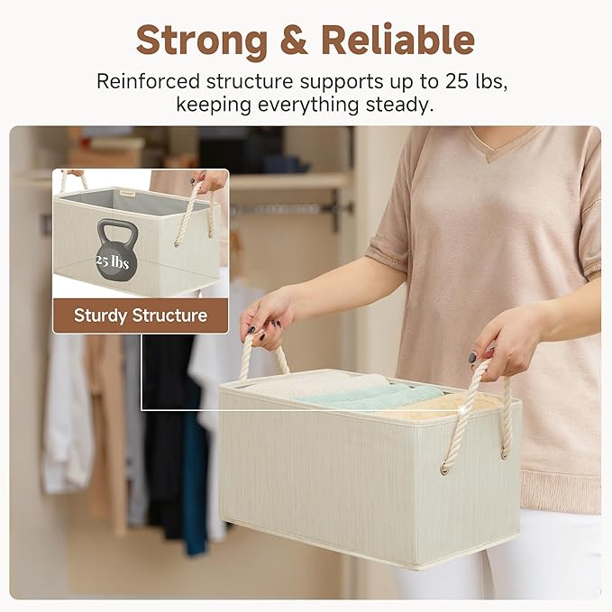 StorageWorks Storage Baskets for Shelves, Fabric Storage Bins, Closet Organization and Storage Basket, Foldable Organizer Bin