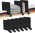 JOY DECOR 6 Pack Acrylic Matte Black Shelf Dividers for Closets Organizer and Storage Adjustable Vertical Wood Shelf Closet S