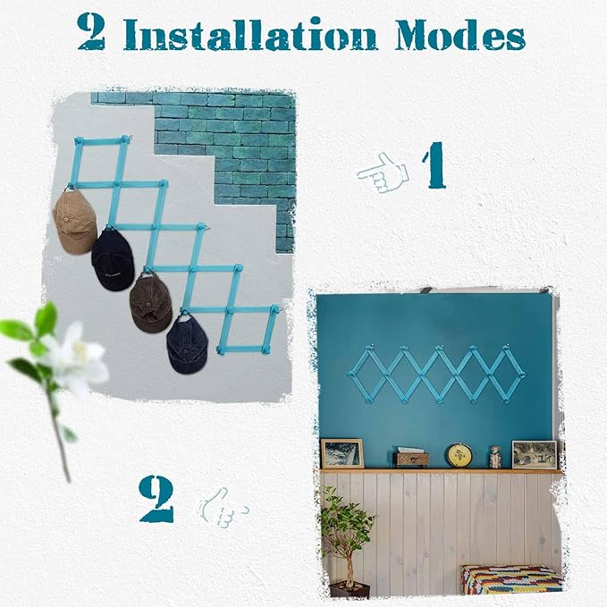 SCUNDA Beachy Coastal Wall Rack with 16 Hanging Hooks, Beach Decorations for Home, Nautical Style Wall Mounted Wood Coat Rack