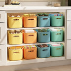 8 Pack Colorful Storage Bins with Lids for Shelves, Classroom Storage Bins, Stackable Colored Bins, Plastic Storage Container