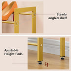 FAVOOSTY 2-Tier Expandable Shoe Rack, Adjustable Shoe Shelf Storage Organizer Space Saving Metal Free Standing Shoe Rack for 