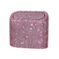 Sparkly Car Trash Car,Hanging Garbage Can with Lid Bling Rhinestone Trash Bin,Litter Container for Vehicle,Office,Home (Pink)