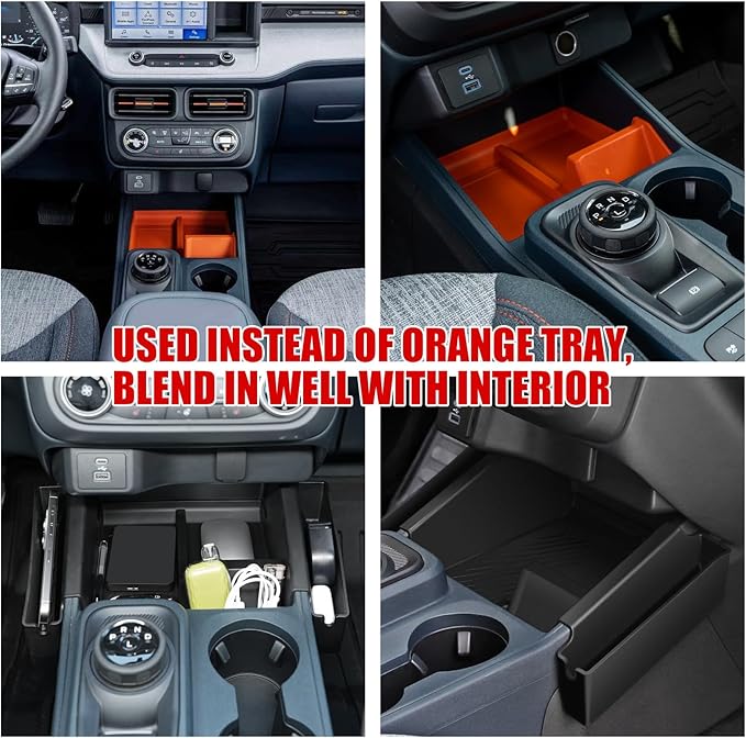 Mabett Center Console Shifter Storage Tray Compatible with Ford Maverick 2022 2023 2024 2025 Accessories, Gear Shifter Side Organizer Tray for Maverick(Not Fit 2025 Model with Wireless charge)