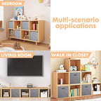 ShellKingdom Storage Bins, Foldable Fabric Storage Cubes And Cloth Storage Organizer Drawer with Metal Handle For Closet And 