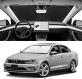 Custom Fit Windshield Sun Shade for VW Jetta 2011-2018, Blocks UV & Heat, Front Window Sunshade Accessorie, Easy Fold & Store Keep Your Car Cooler