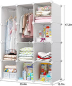 VIPZONE Baby Closet,Dresser, Kids Closet Organizers, Portable Kids Wardrobe for Closet, Bedroom, Nursery, Cubby, Cabinet, Clo