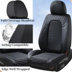 Coverado Car Seat Covers Full Set, Leather Seat Covers for Cars, Waterproof Front and Rear Automotive Seat Cover Car Accessor
