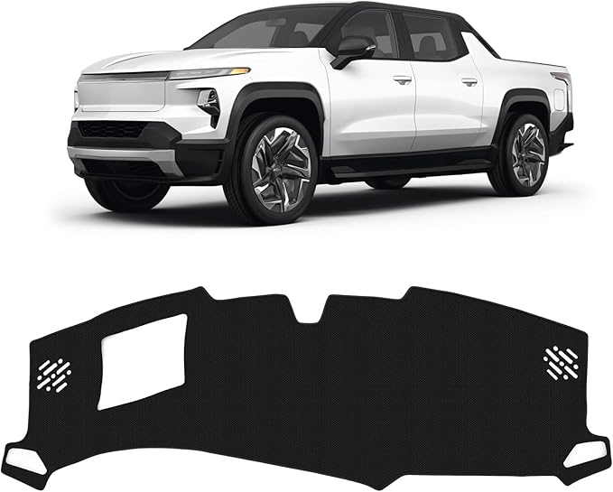 FIILINES Dash Cover Fit for 2024-2025 2026 Chevrolet Chevy Silverado EV Accessories Dashboard Mat for Silverado Accessories D