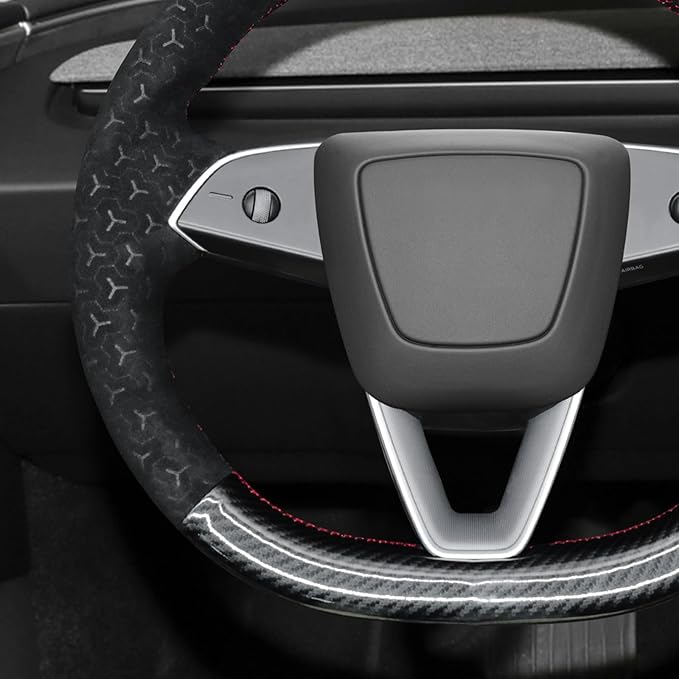 MEWANT DIY Stitching Steering Wheel Cover Wrap for Tesla Model 3 Highland 2023-2025/Model Y 2025 Highland for Tesla Model 3/Model Y Accessories