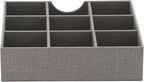 Household Essentials Grey 728-1 Deep 9 Section Drawer Organizer Box for Storage 12 in x 3.13