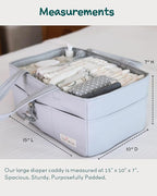 Lily Miles Diaper Caddy Organizer with 8 Pockets, Wipeable Baby Caddy Basket for Diapers and Wipes, Baby Registry Favorites, 