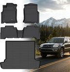 Floor Mats for Toyota 4Runner 2003-2009, NOT for with 3rd Row Seats, NOT for Sport, 4th gen 4runner Floor Mats for 4Runner SR5 | Limited, ONLY for 5 Seats, TPE Front & Rear Row & Cargo Liner
