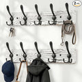 Wooden Coat Rack Wall Mount Heavy Duty, 2 Pack Coat Hanger Wall Mount with 5 Triple Hooks for Clothes, Jacket, Hat, Keys, Spa