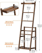 HOOBRO Blanket Ladder, 3-Tier Towel Rack, Bamboo Blanket Rack, Blanket Stand, Blanket Ladders for Bedroom, Quilt Ladder for L