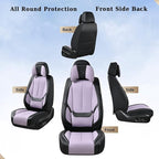 Coverado Universal Seat Covers Front, 2-Pack Universal Seat Covers for Cars, Waterproof Nappa Leather Car Seat Covers with He
