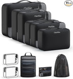 11 Set Packing Cubes for Travel, Gifts for Women Mom Kids, TSA Approved Bags for Makeup, Cosmetic, Toiletry, Suitcase Organiz