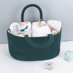 Baby Diaper Caddy Organizer for Girl Boy Rope Nursery Storage Bin Basket Portable Holder Tote Bag for Changing Table Car Trav