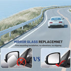 Driver Left Side Mirror Glass - Compatible with Jeep Vehicles - Compass 2017-2025, Cherokee 2014-2023, with Heated/Blind Spot Detection, without Auto Dimming, Replace# 68228919AA
