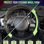 CAR PASS Line Rider Microfiber Leather Sporty Steering Wheel Cover Universal Fits for 95% Truck,SUV,Cars 14.5-15inch, Anti-Sl