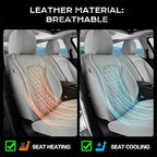 Coverado Front Seat Covers, Waterproof Nappa Leather Dust-Proof Protectors, Universal Fit for Most Vehicles, Anti-Scratch Sea