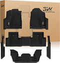 3W Floor Mats Fit Acura MDX 2022-2024 2025 2026 TPE All Weather Custom Fit Floor Liner for Acura MDX 1st, 2nd and 3rd Row, Black