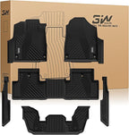 3W Floor Mats Fit Acura MDX 2022-2024 2025 2026 TPE All Weather Custom Fit Floor Liner for Acura MDX 1st, 2nd and 3rd Row, Black