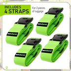 Untethered Luggage Straps | TSA-Approved Suitcase Belts with Heavy-Duty Buckles. Secure Adjustable Travel Accessories for Che