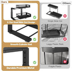 2 Packs 19IN Depth Under Sink Organizer, 2-Tier Pull Out Cabinet Organizer With Smooth Circular Rail, Large Capacity Metal Me