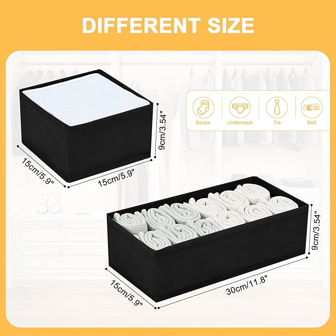 DIMJ Drawer Organizers, Set of 12 Clothes Drawer Organizer, Foldable Closet Drawer Organizer, Dresser Drawer Organizers Divid