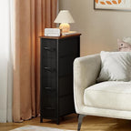 Somdot Narrow Dresser with 4 Drawers, Slim Storage Chest of Drawers with Removable Fabric Drawers for Closet Small Spaces Bat