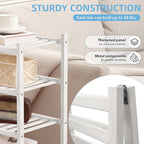 4 Tier Bamboo Shoe Rack Storage Organizer for Closet, Multifunctional Stackable Free Standing Shoe Shelf Organizer for Small 