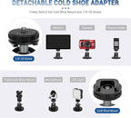 JJC Metal Magnetic Camera Mount with Ball Head, 1/4"-20 Screw & Cold Shoe, for DJI Osmo Nano Action 6 5 Pro 4 3 Pocket 3 for Gopro Hero 13 12 11 10, for Insta360 X5 X4 X3 Ace Pro 2, Digital Camera