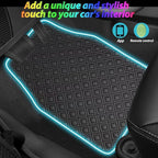 Car Floor Mats with Led Strip Light, Universal Fit Black Automotive Carpet, Interior Car Lights Floor Mats, App Control Faux Leather Anti-Slip Waterproof Neon Car Decor Accessories for SUV,Sedan Etc.