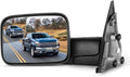 SCITOO Tow Mirror Compatible with for 2002-2008 For Dodge For Ram 1500 2003-2009 For Dodge For Ram 2500/3500 Pickup Truck Power Adjusted Heated No Turn Signal Light Black Towing Mirror LH
